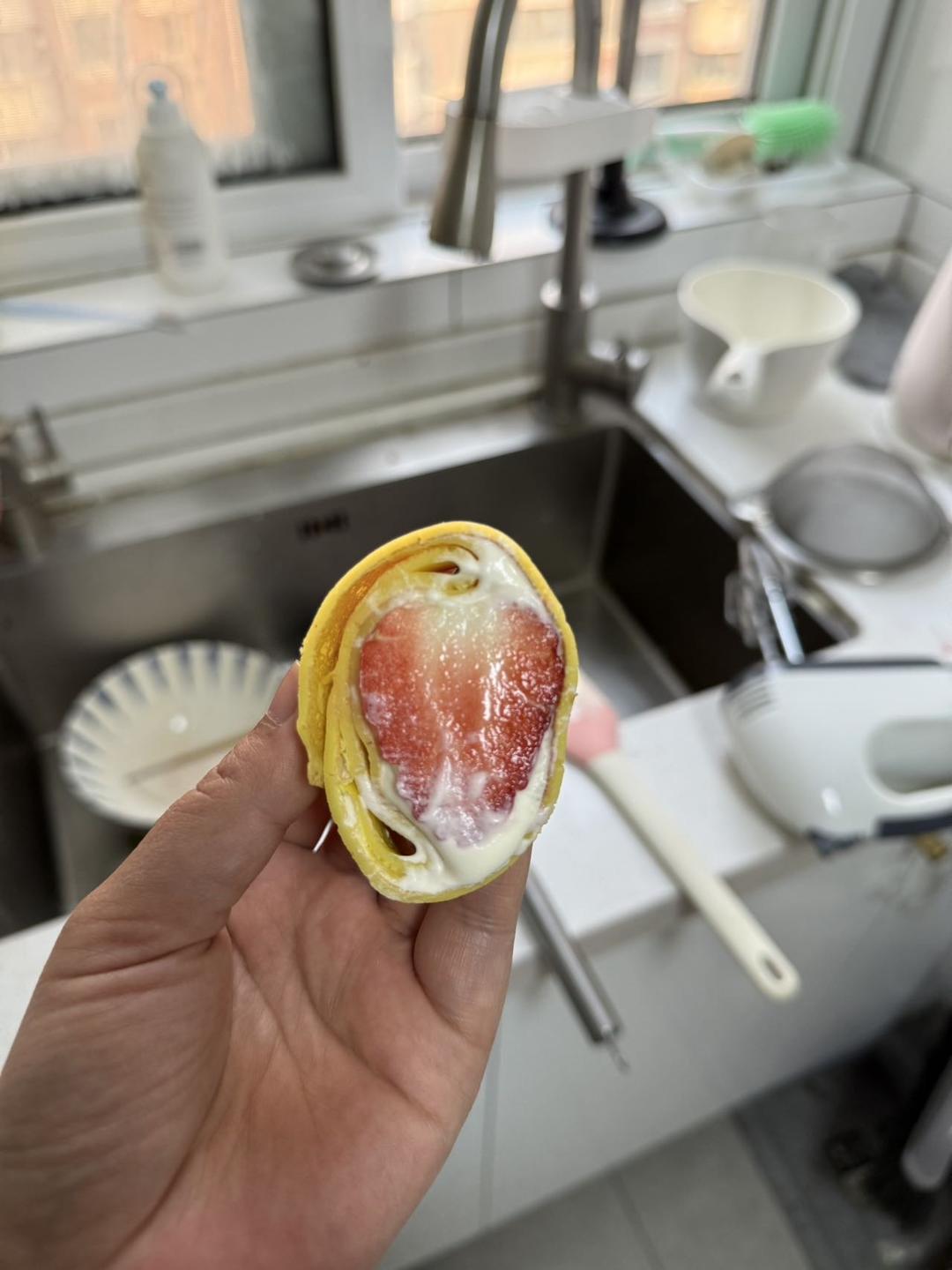 ㊙️免烤箱零失败❗️皮薄馅多的草莓班戟❗️🍓