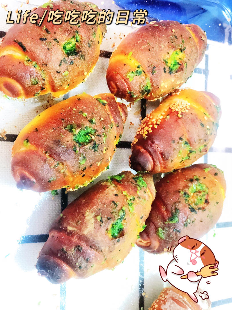 🥐蒜香芝士海盐卷                          小朋友都无法抗住的蒜香卷