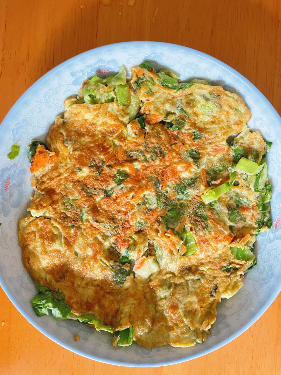 低卡无米无面粉生菜鸡蛋饼