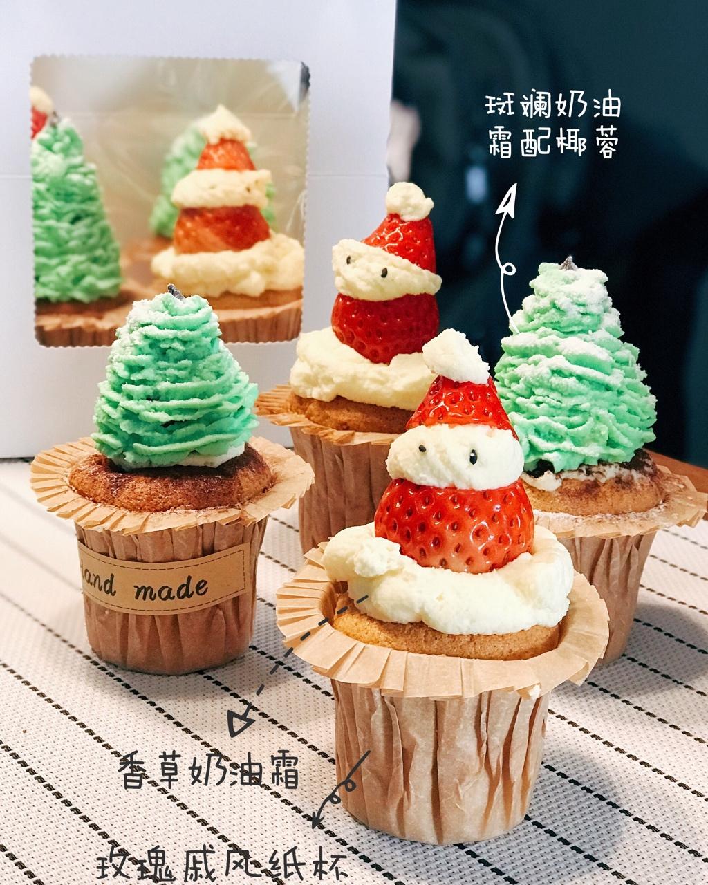 【三款圣诞主题杯子蛋糕】手残党也能凑热闹~