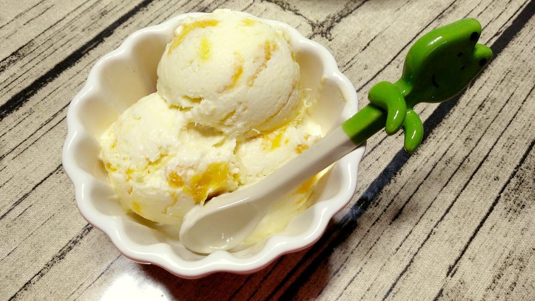 禹彤美食手工坊做的芒果大果粒冰淇淋不用搅拌