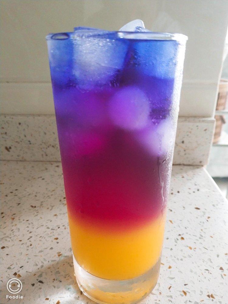 梦幻百香果蝶豆花冰茶