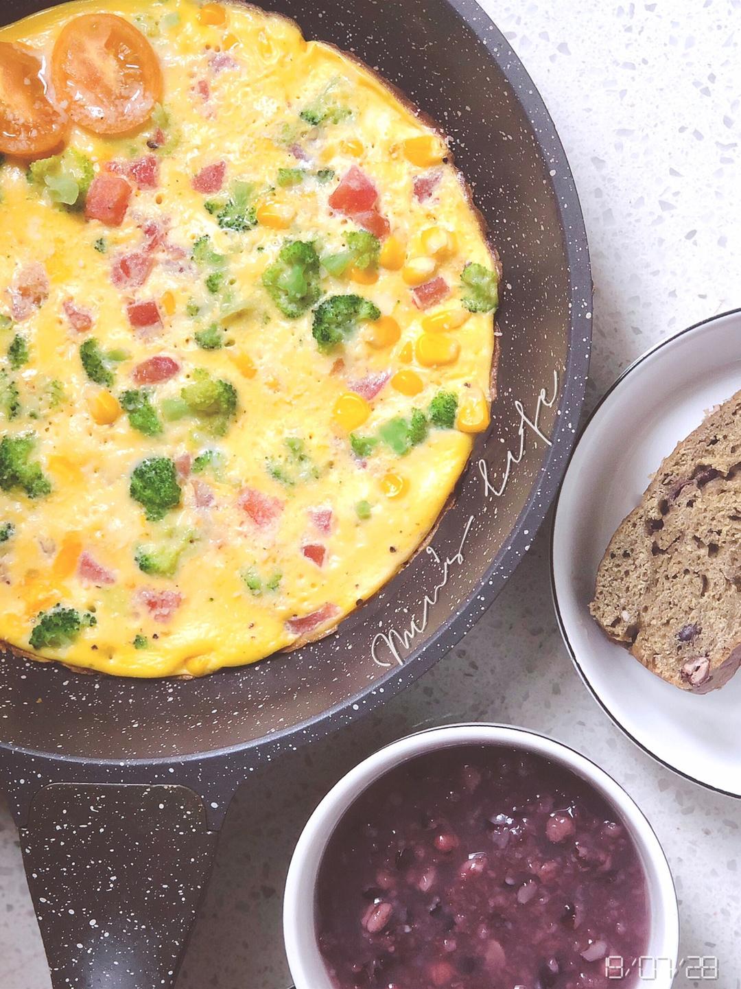 早餐杂蔬牛奶全蛋饼