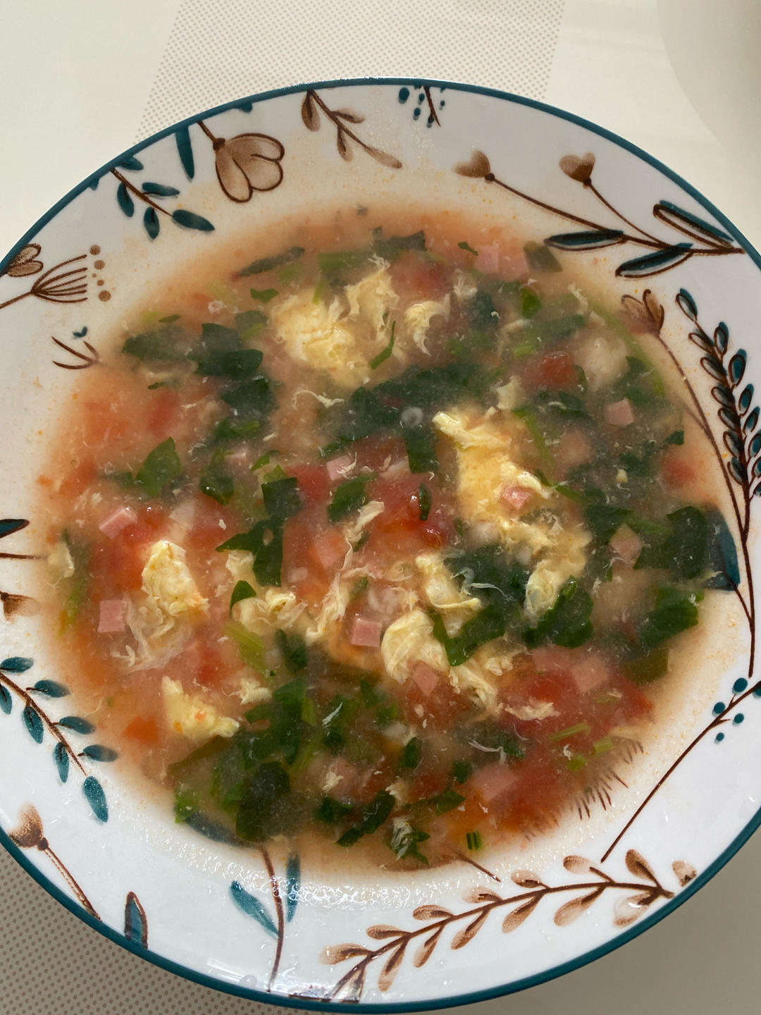番茄菠菜鸡蛋汤
