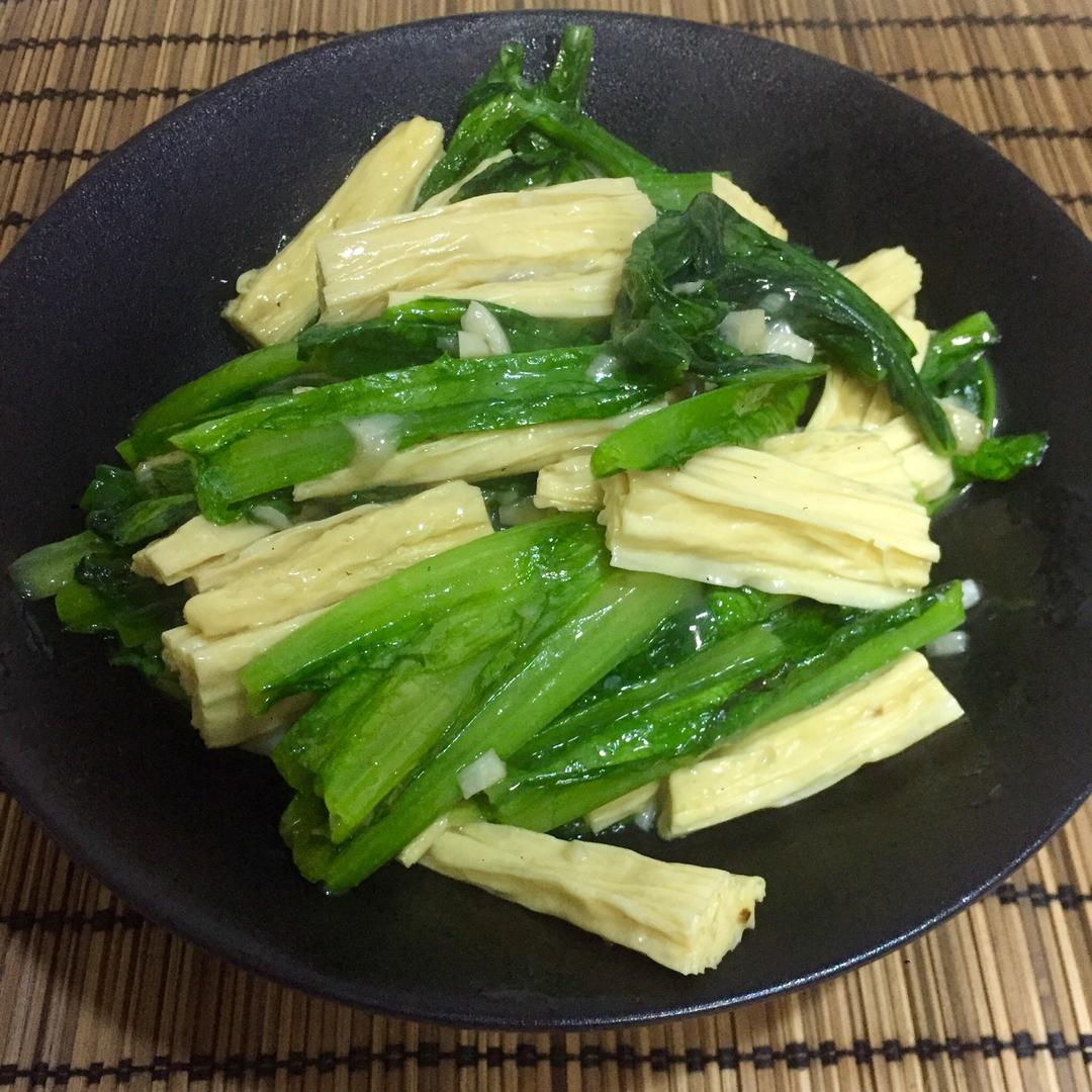 油麦菜烧腐竹
