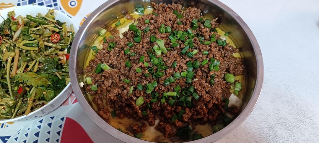 肉末豆腐蒸蛋