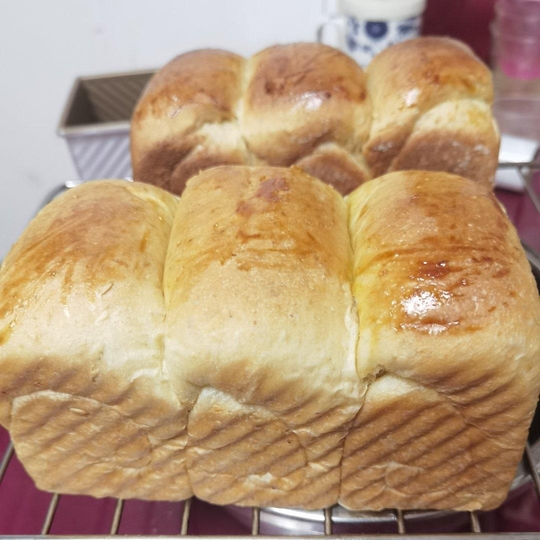 柔软拉丝的100%全麦麦片吐司（一次发酵）