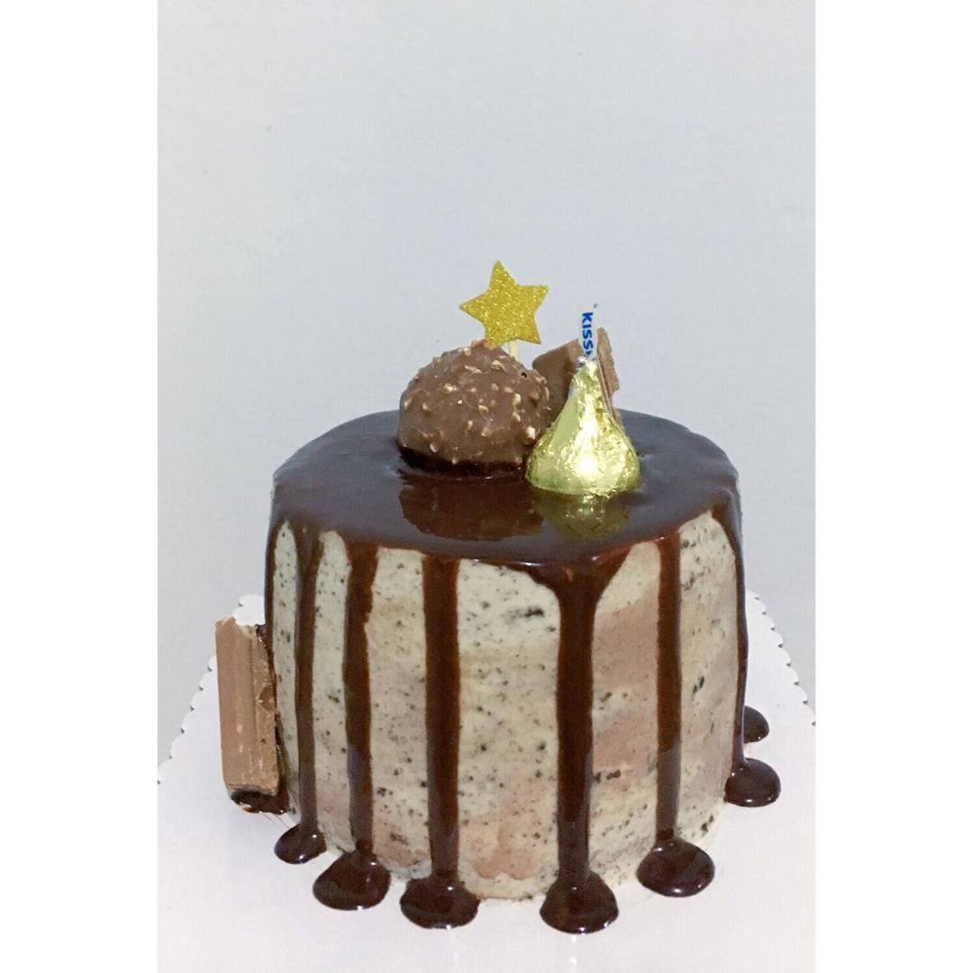 4寸戚风蛋糕 甘纳许淋面