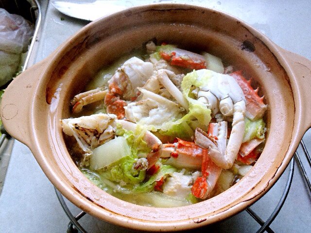 珊cat做的螃蟹白菜粉丝煲