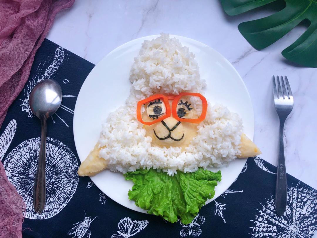 儿童趣味饭团便当（疯狂动物城🐑山羊）的做法