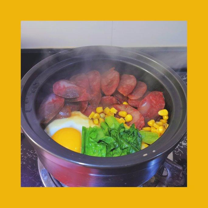 香喷喷的🍲腊肠煲仔饭（砂锅版）超简单神速