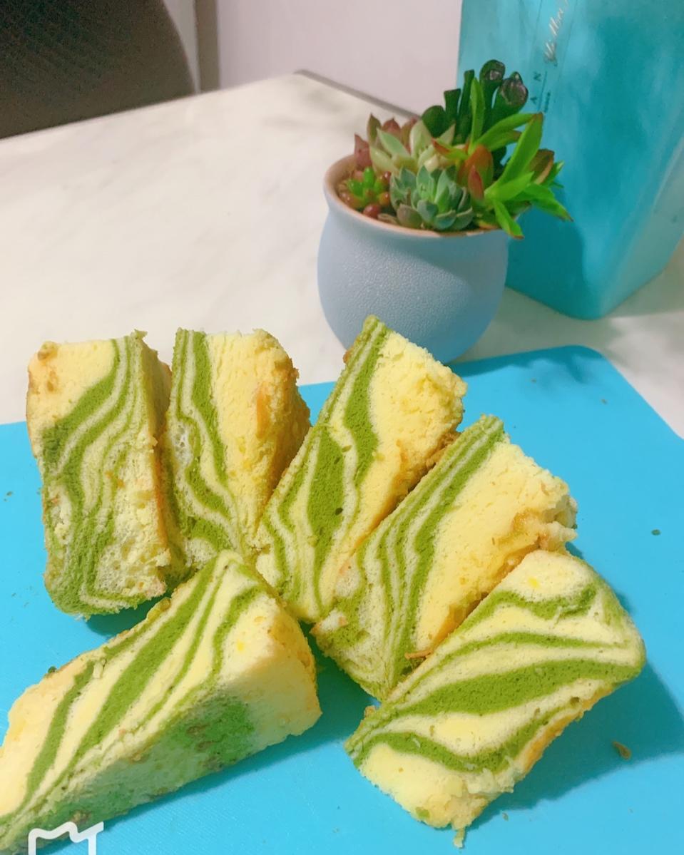 抹茶斑马纹戚风蛋糕