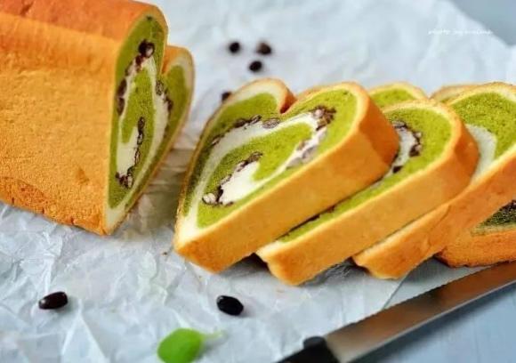 抹茶蜜豆吐司（一次性发酵，玉米油版）