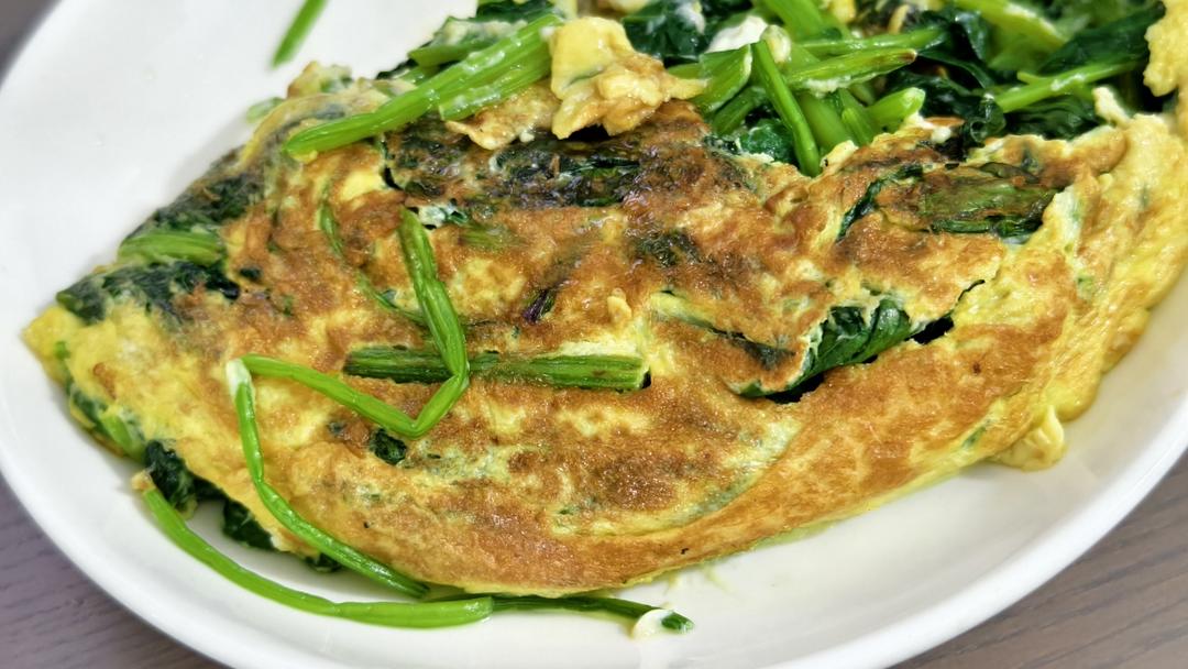 简易版菠菜鸡蛋卷懒人菜