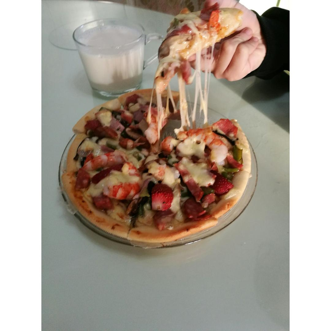 鲜虾培根薄披萨—海氏烤箱定制