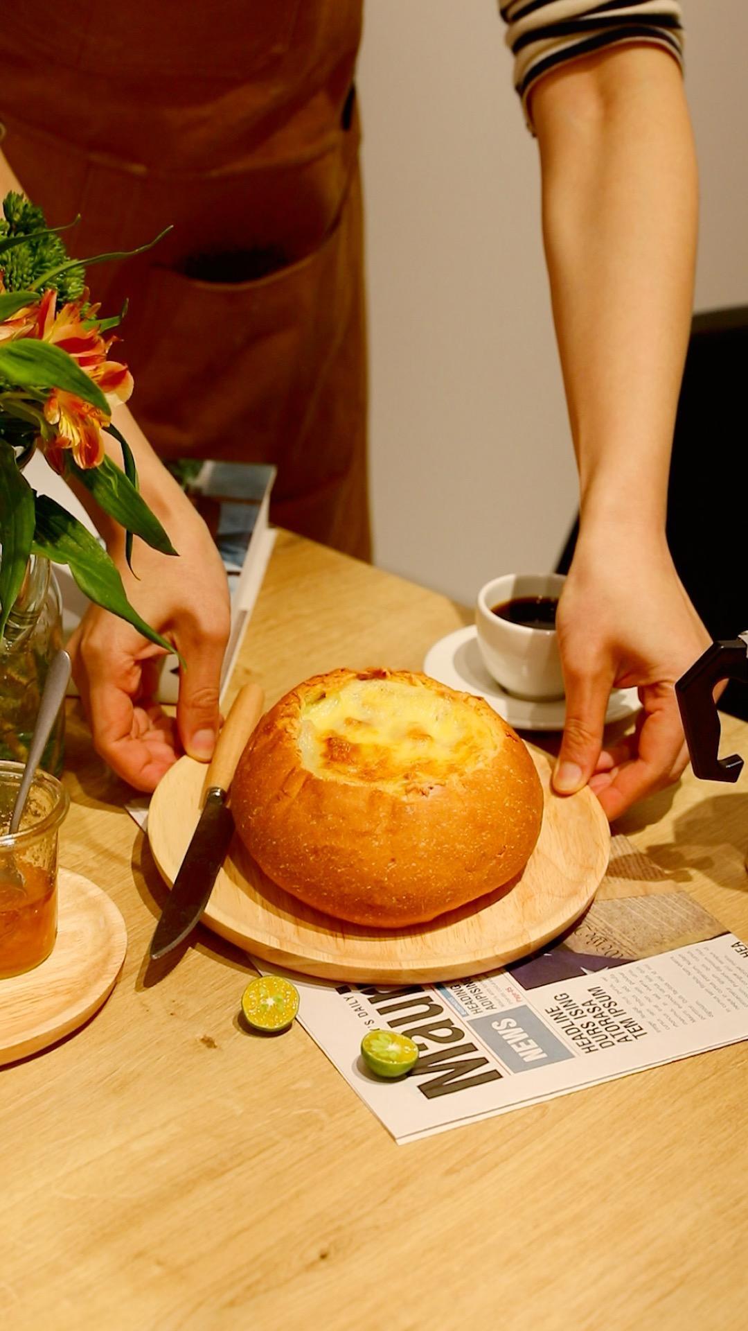 凯撒面包碗的做法