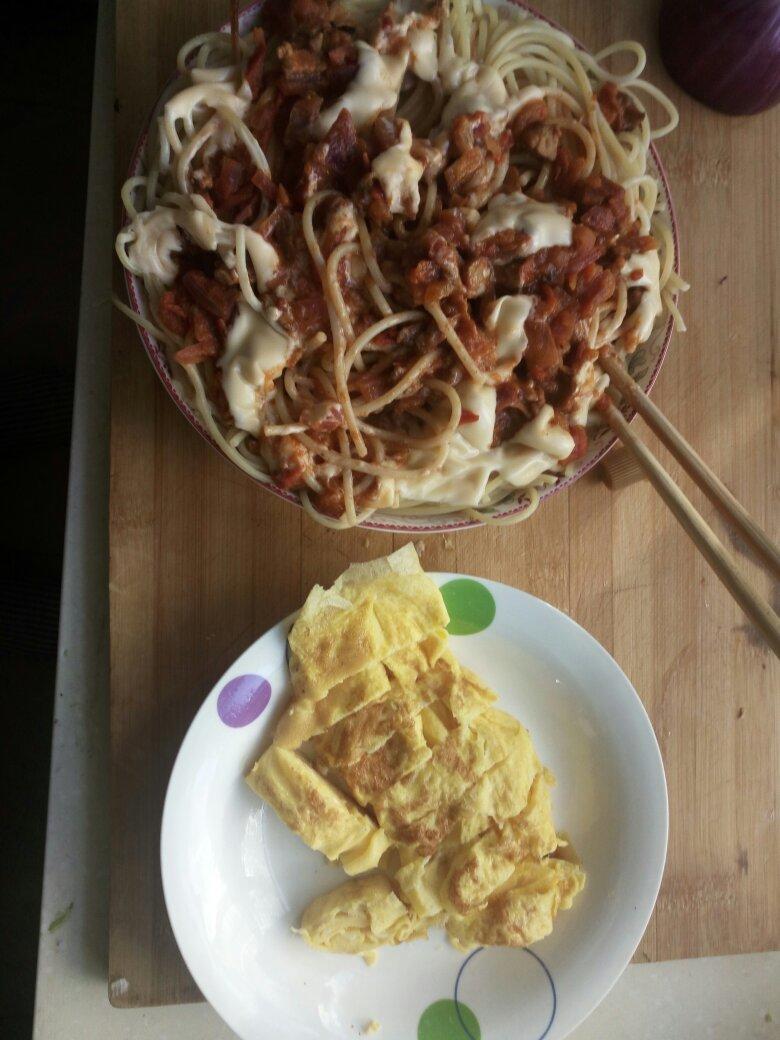 （完胜必胜客的）番茄肉酱意大利面～