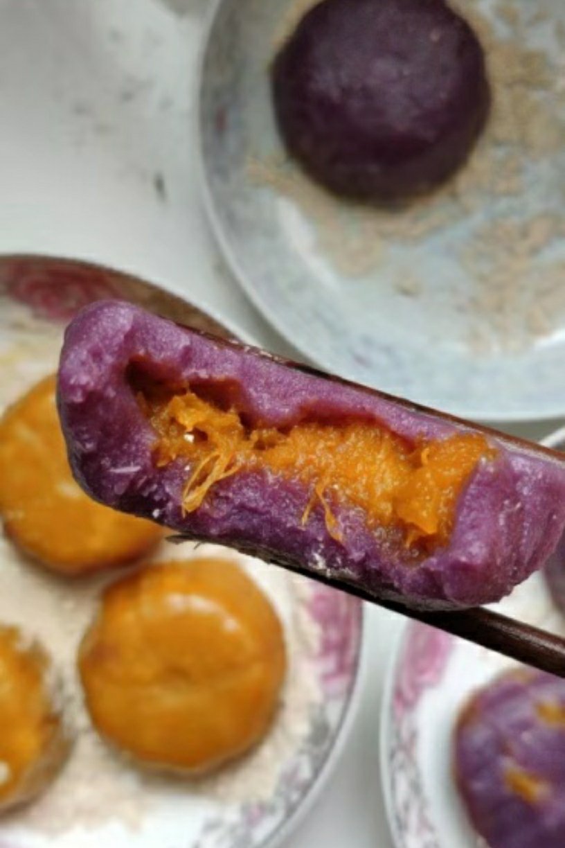南瓜饼／紫薯糕／多色花朵年糕