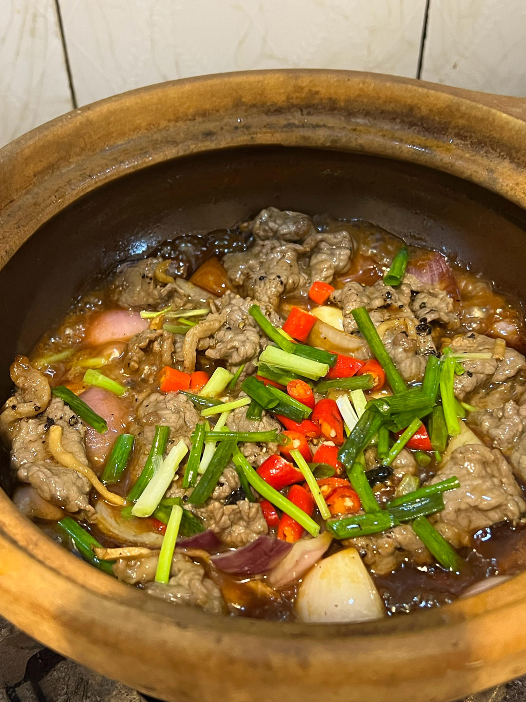 ㊙️🔥超级下饭菜‼️黑椒牛肉啫啫煲‼️万土烧日式土锅