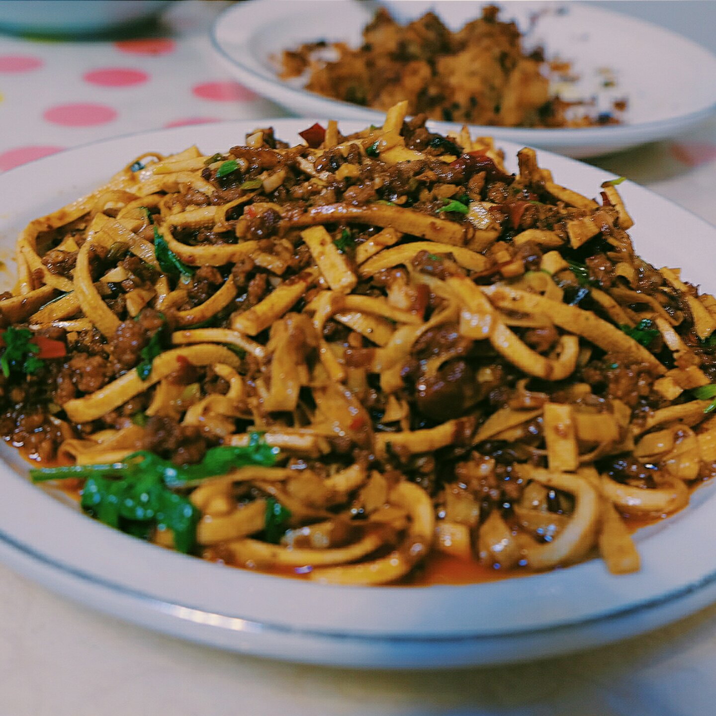 肉末鱼香豆皮