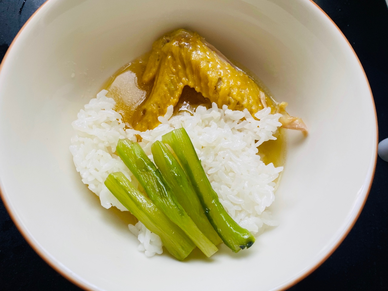 盐焗鸡with红菜苔