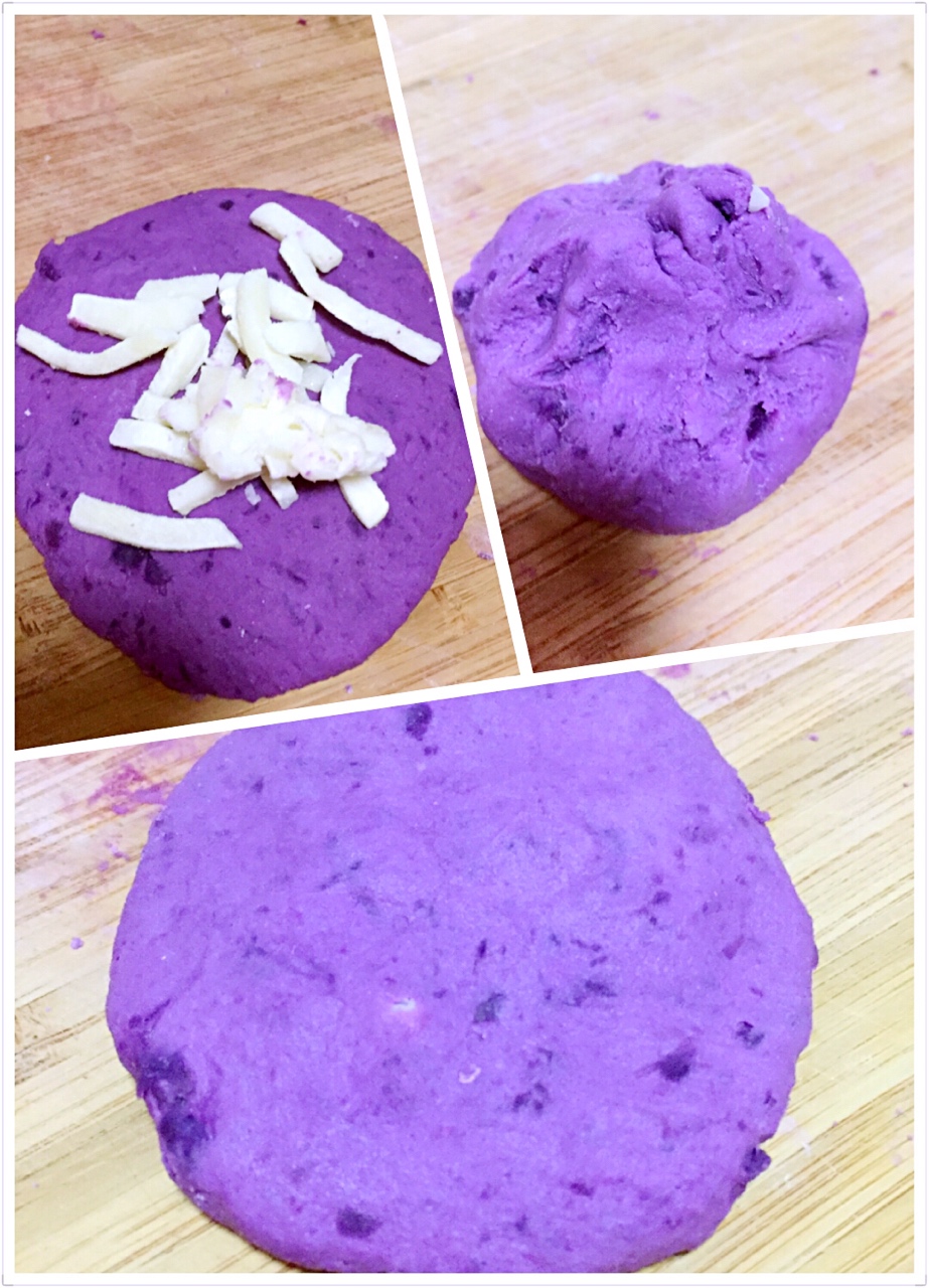 超简超好吃-紫薯奶酪糯米饼的做法 步骤4