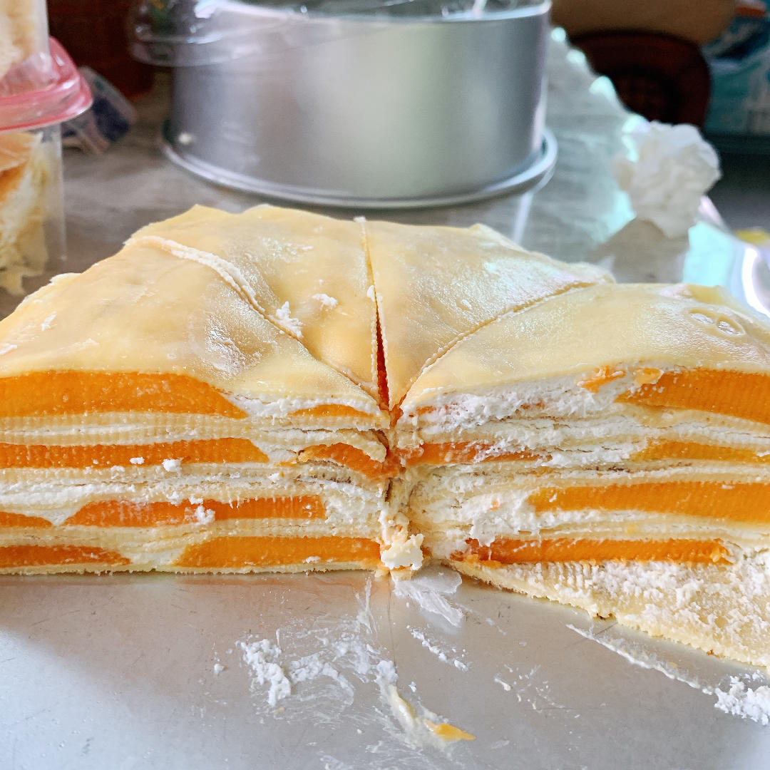 芒果千层蛋糕，100%成功告别煎皮无能