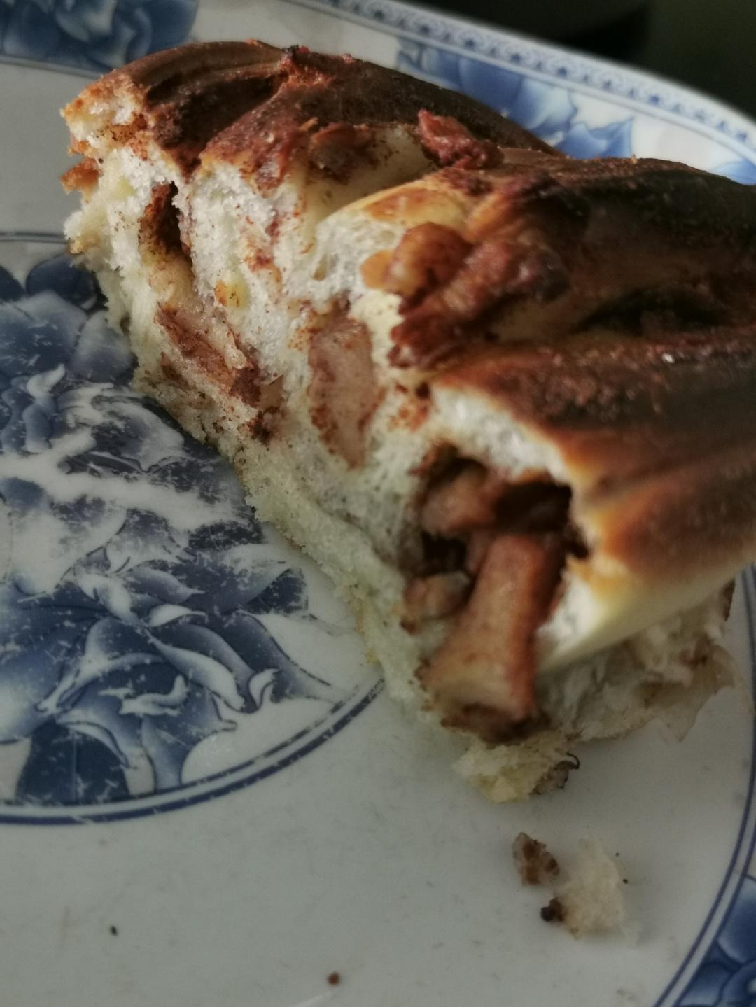 一次发酵就非常好吃的肉桂红糖苹果馅雪花面包