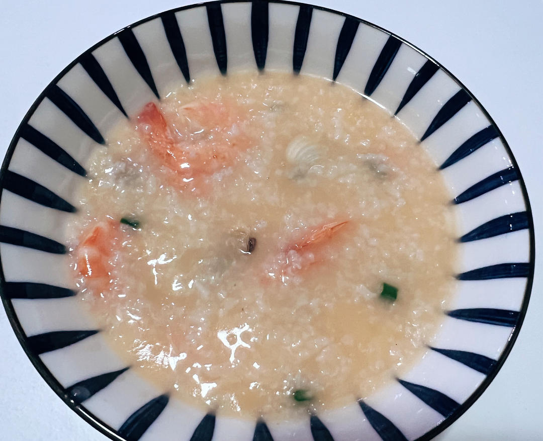 鲜虾白贝粥的做法