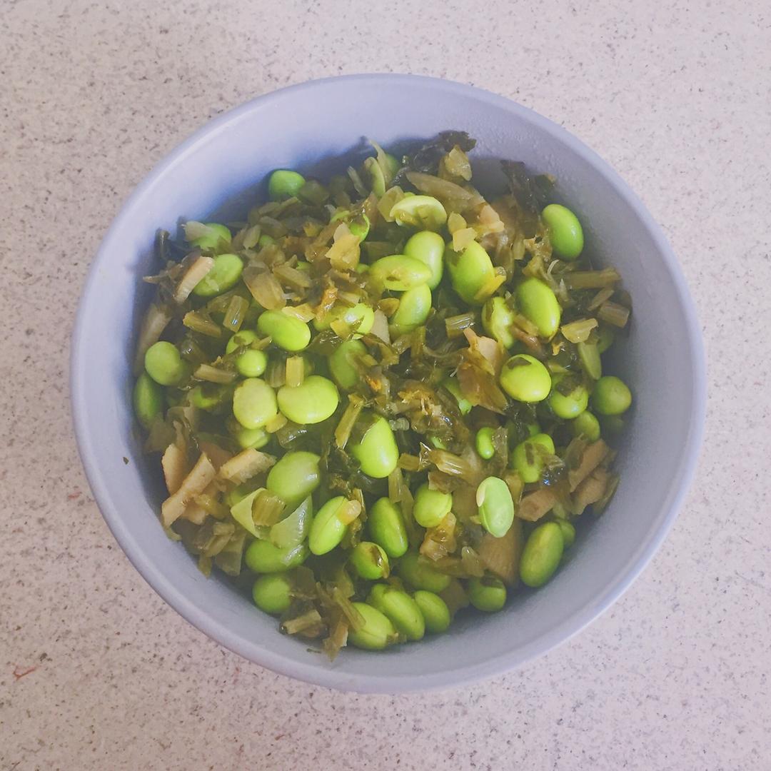 毛豆炒咸菜