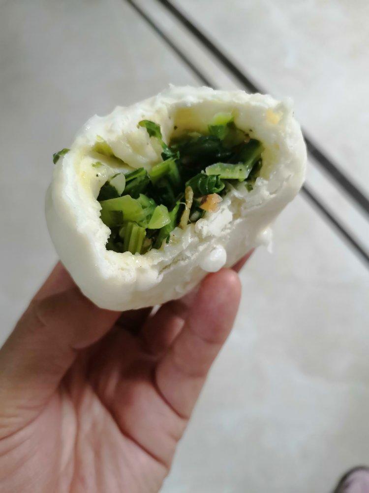 碧绿的香菇菜包子