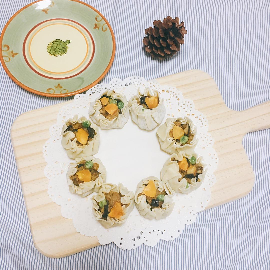 饺子皮咸蛋黄烧麦