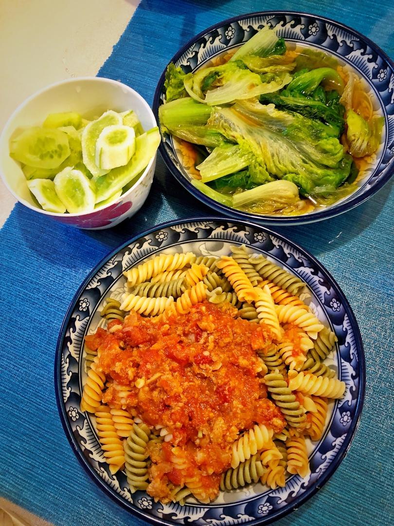 （完胜必胜客的）番茄肉酱意大利面～