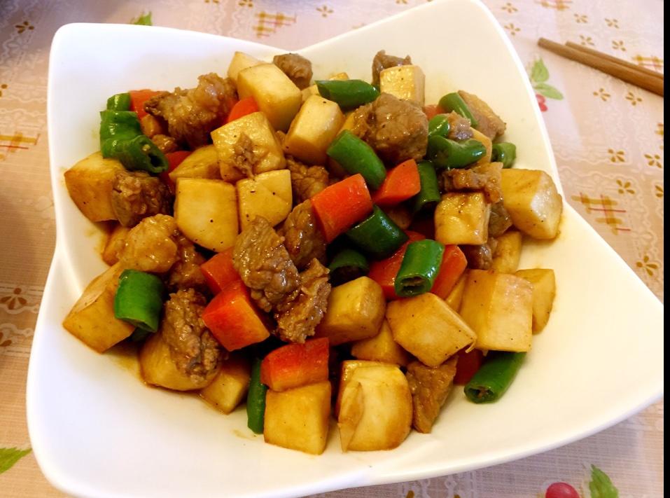 杏鲍菇黑胡椒牛肉粒~老丁的私房菜的做法