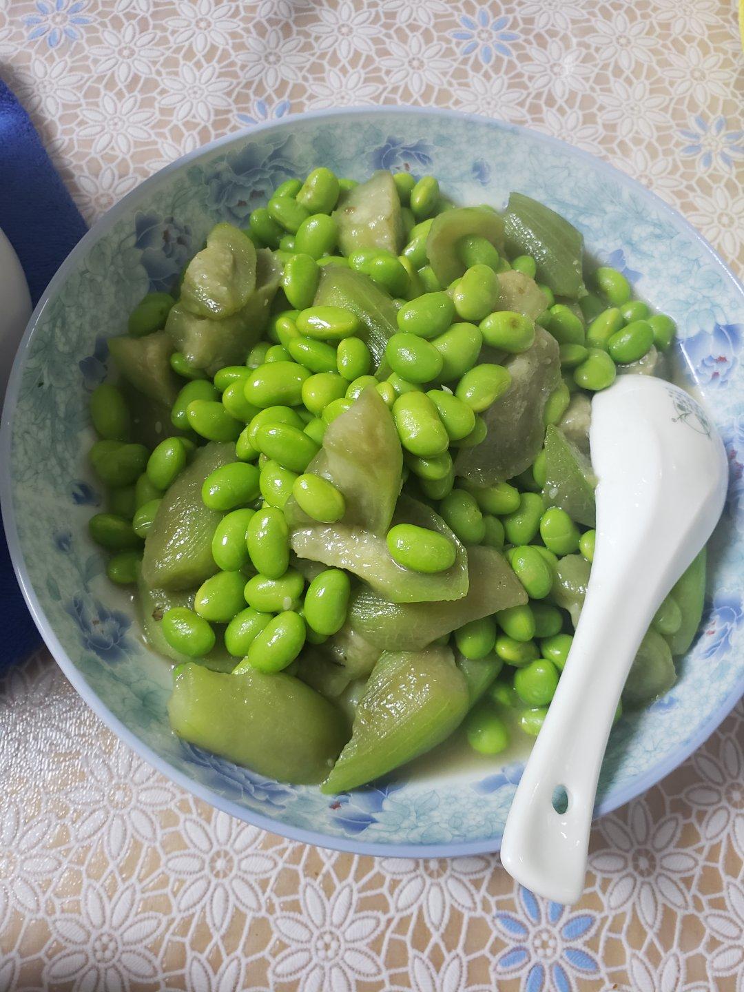 炒毛豆丝瓜