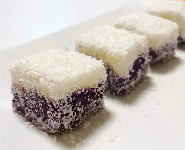 山药紫薯椰蓉小方糕的做法