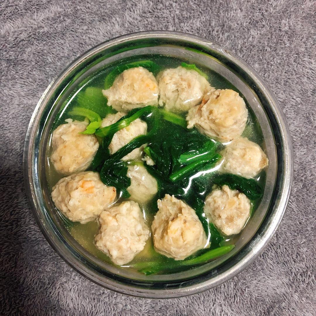 小白菜汆丸子