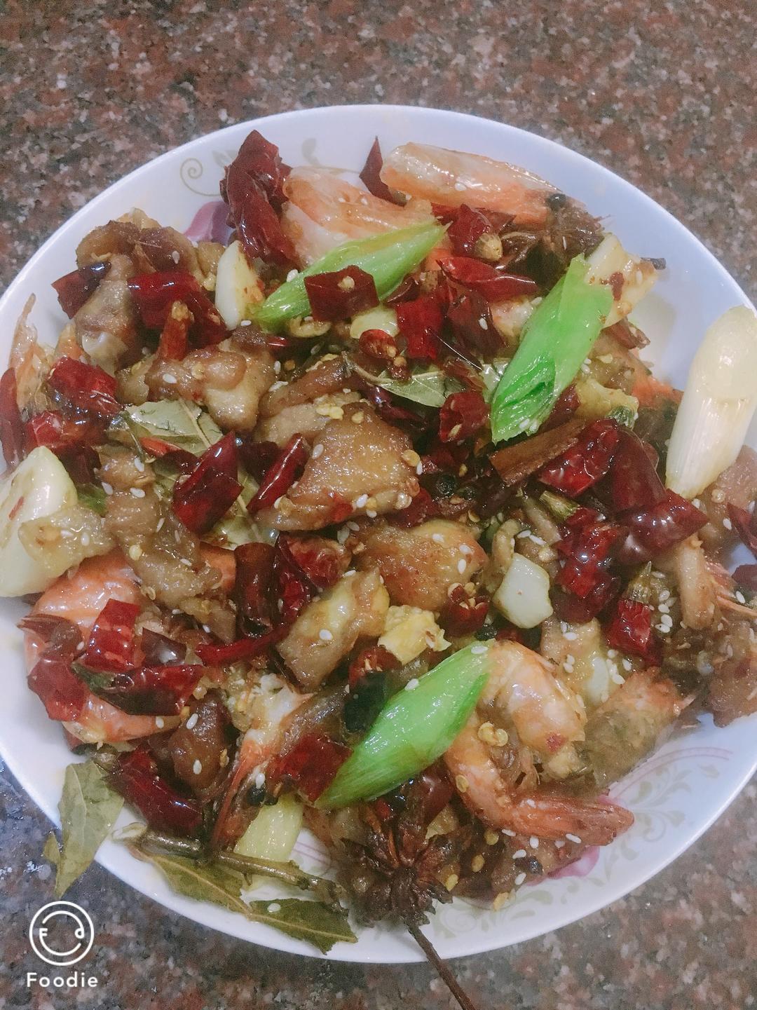 辣子鸡拼虾