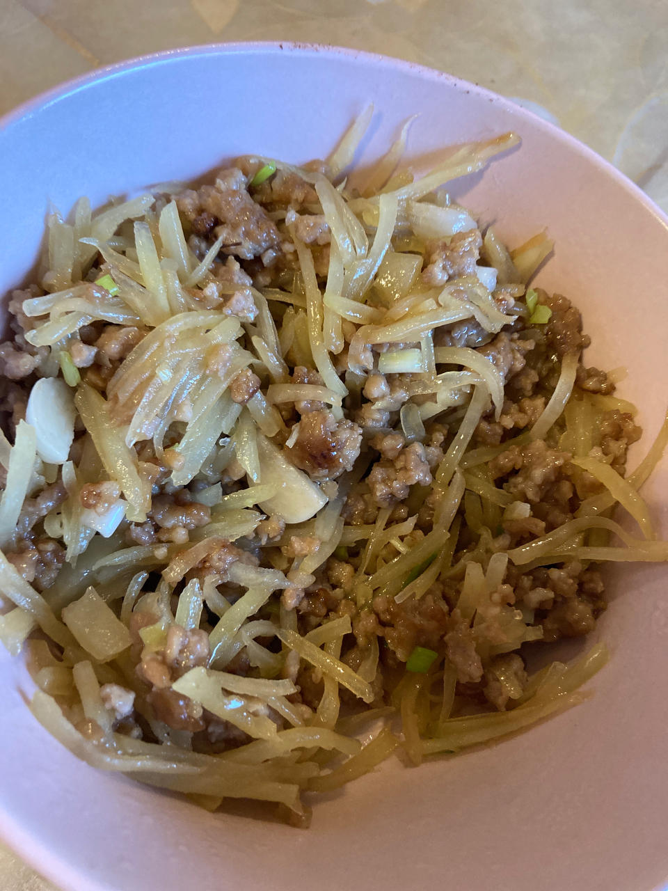 家常下饭菜——肉末土豆丝