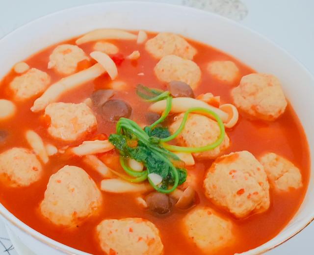 汤汁浓郁的减脂餐—番茄菌菇鸡肉丸