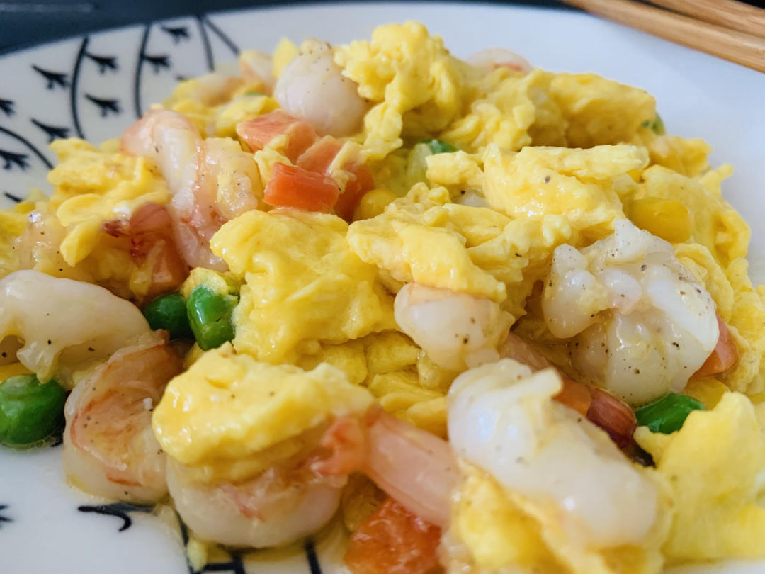 虾仁无需蛋清淀粉上浆也爽口及蛋超嫩的滑蛋虾仁