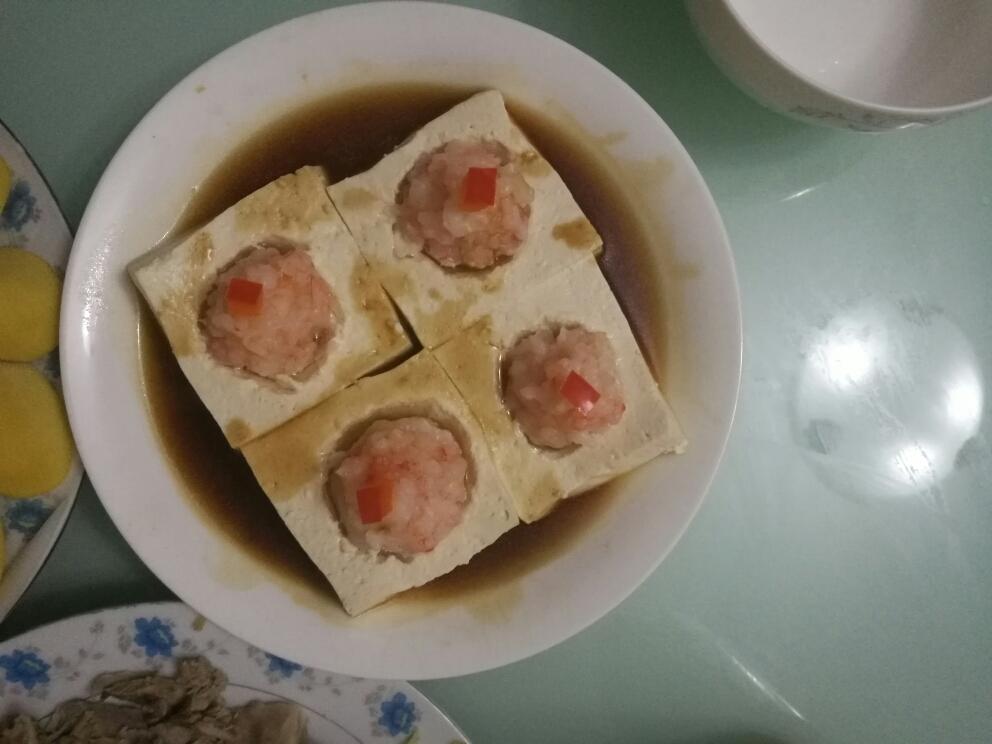 百花蒸豆腐的做法