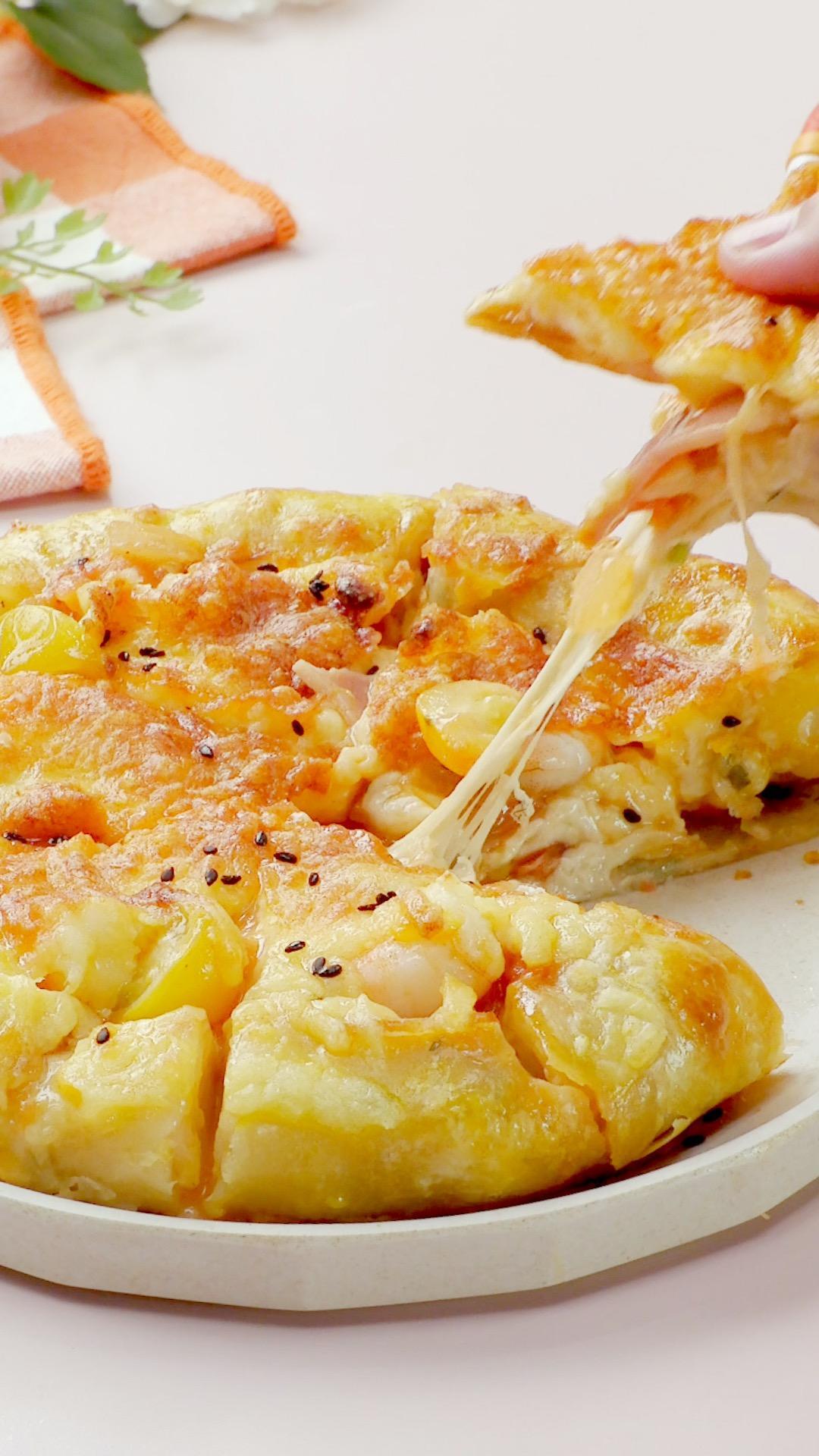 年糕卷边披萨的做法