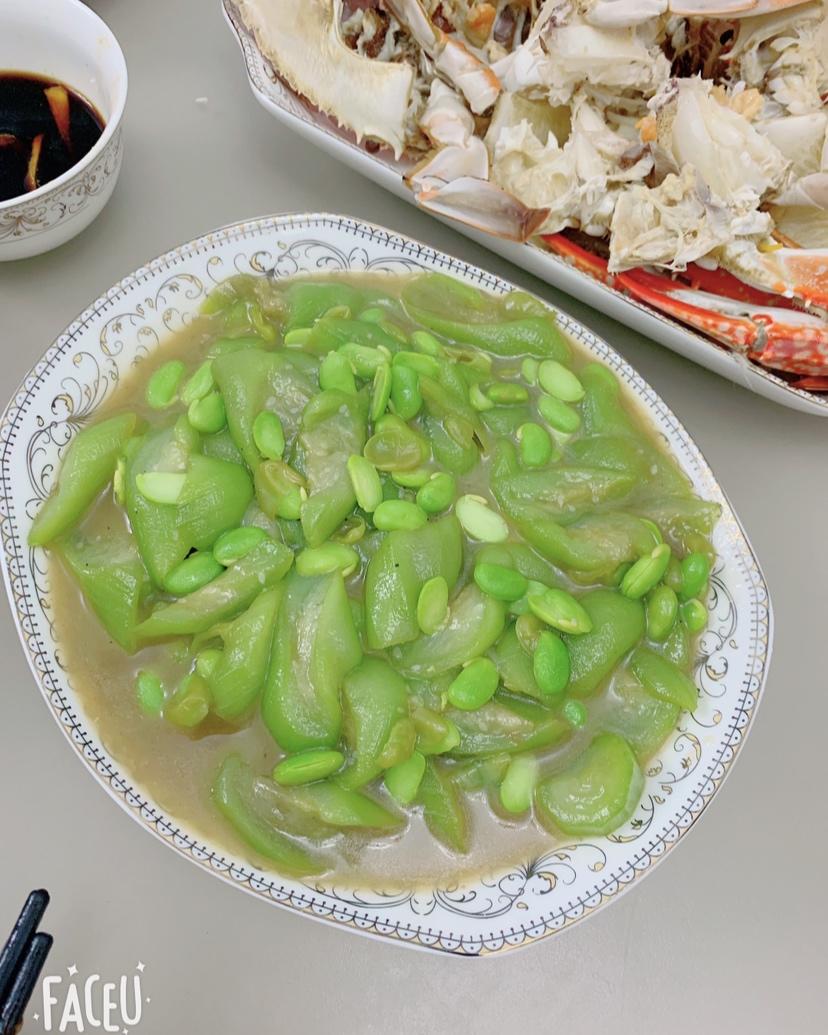 丝瓜炒毛豆