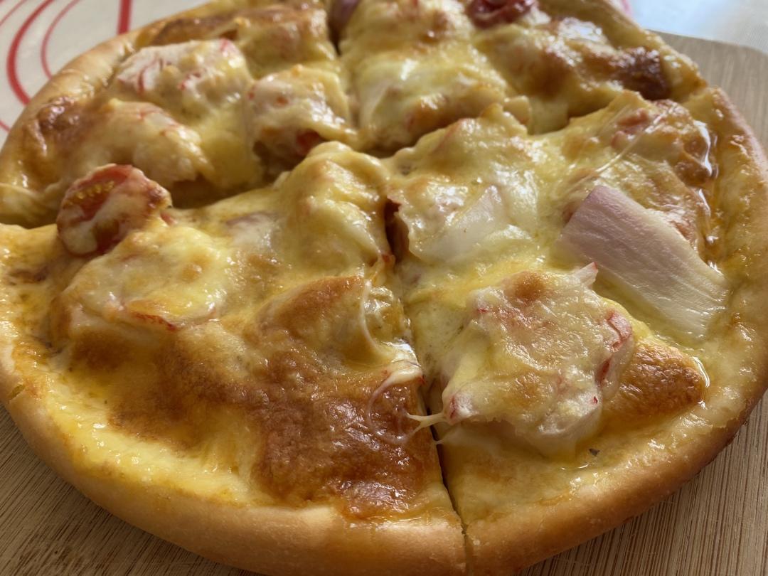 少油脆边海鲜pizza