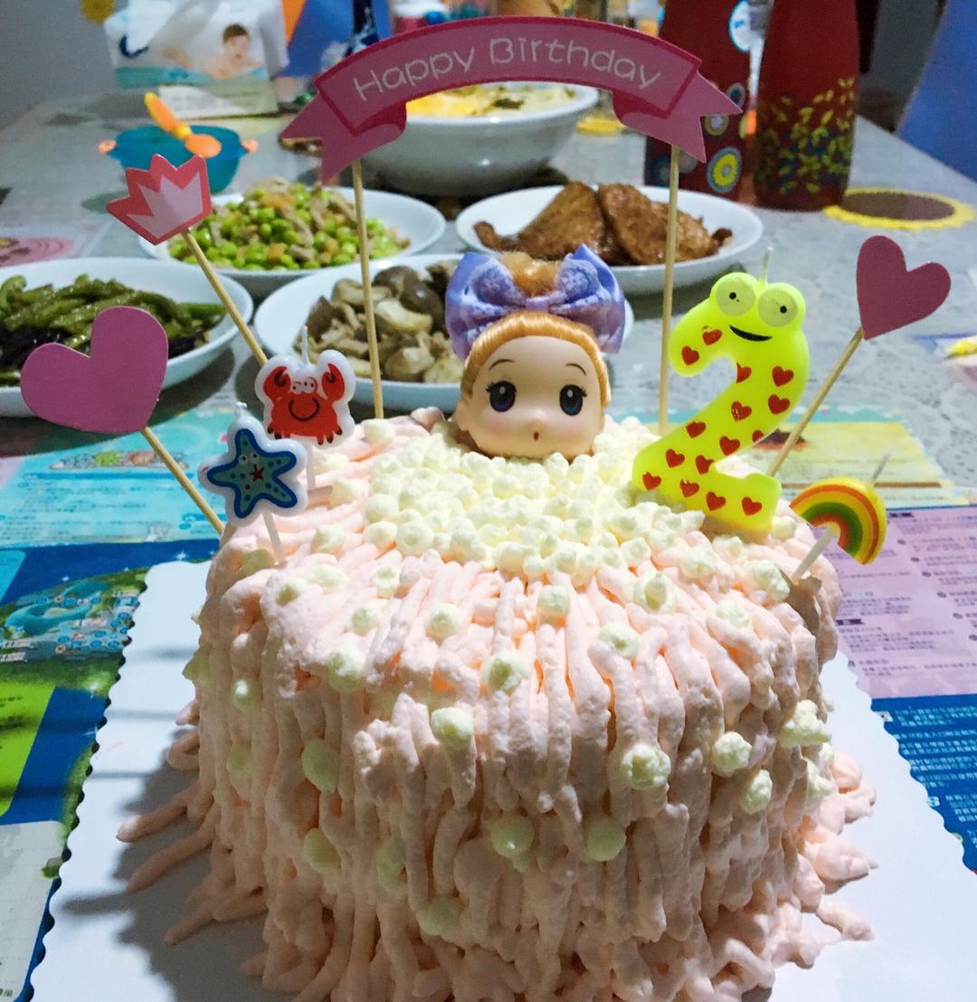 详细步骤制作泡泡浴娃娃蛋糕