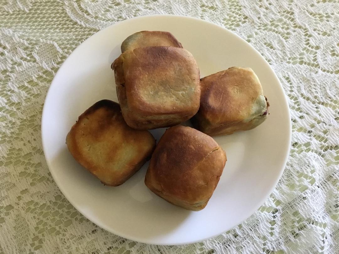 网红爆浆香芋紫薯仙豆糕，只需一口平底锅