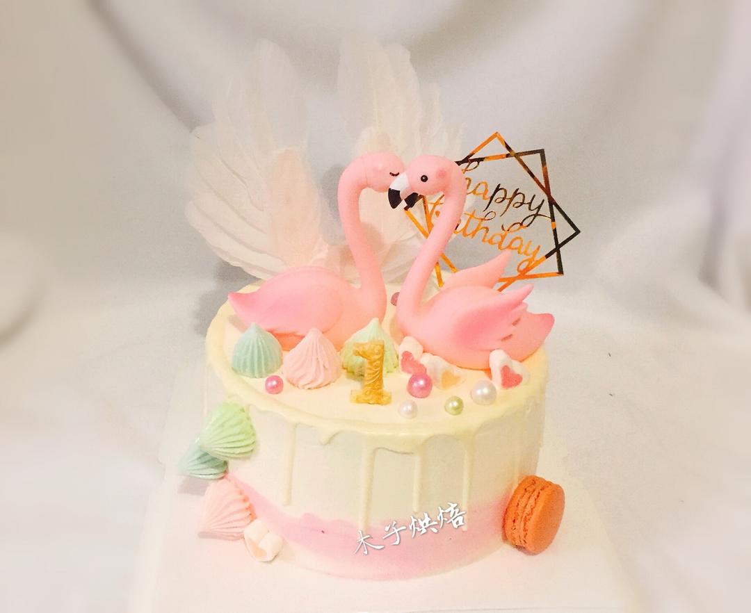 火烈鸟生日蛋糕