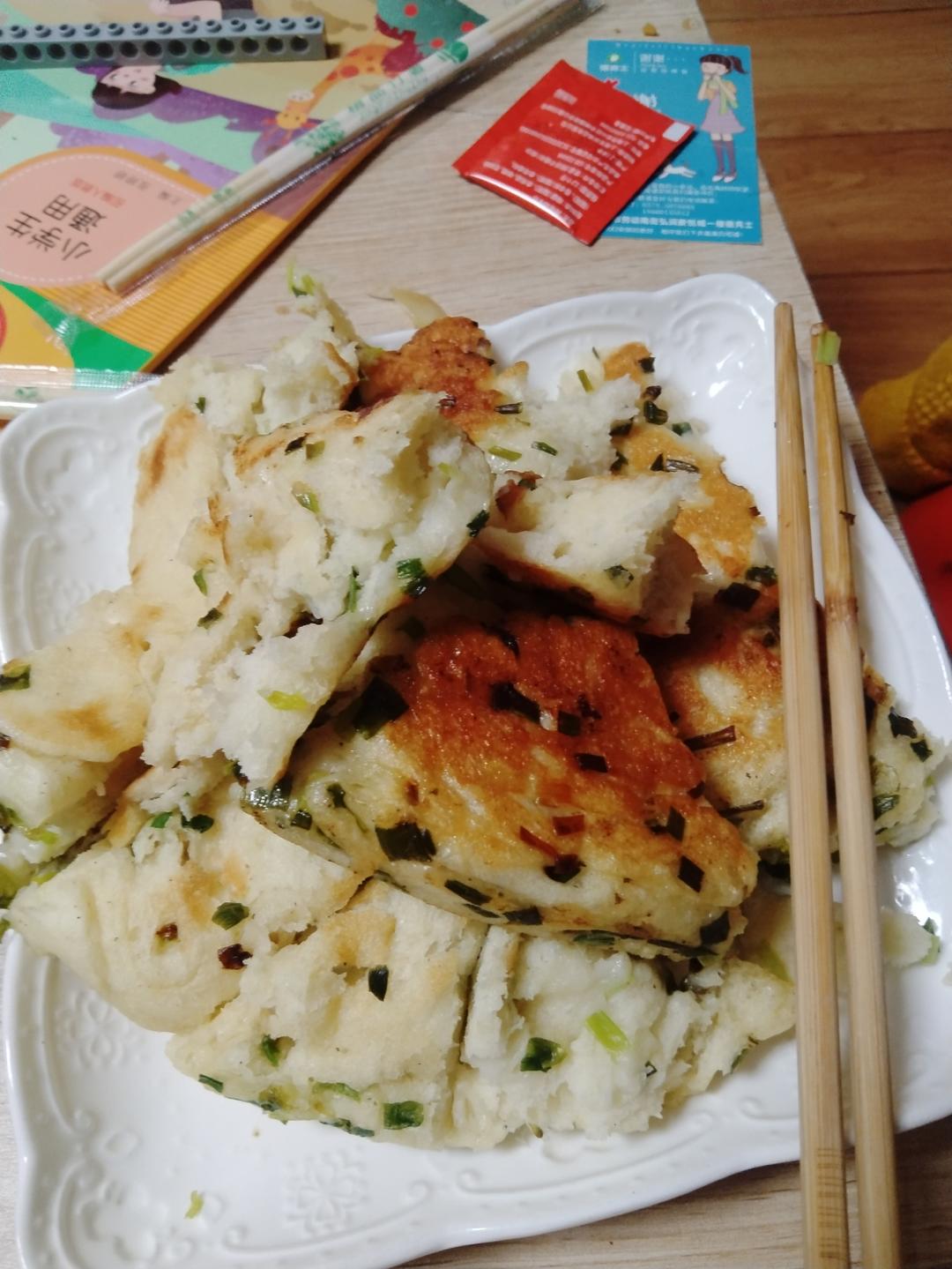 手不沾面做发面大饼
