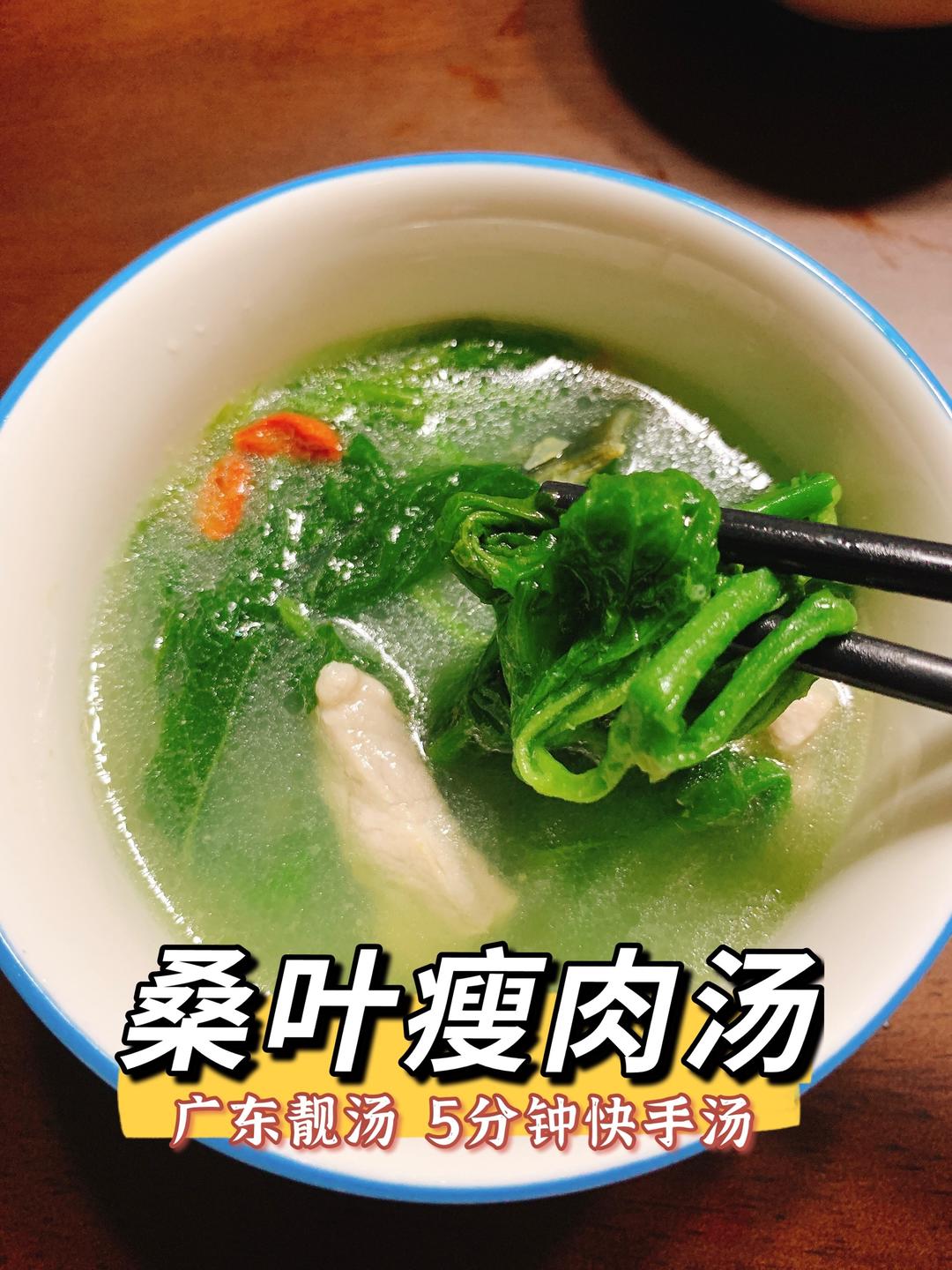 5分钟靓汤|桑叶瘦肉汤🌿清热润肺的做法